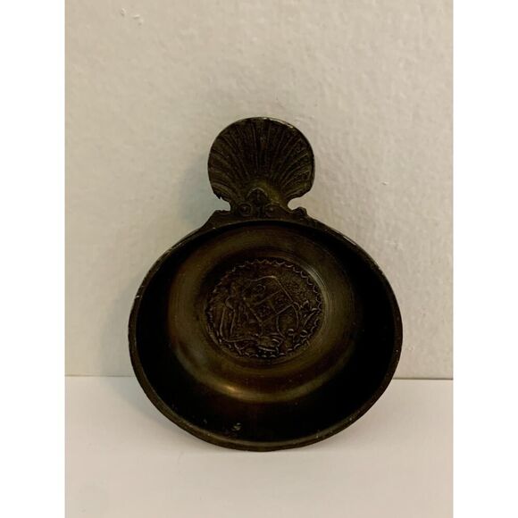 Antique 19th Century French Pewter Wine Taster Marked Crown Hallmarks 4 in Shell - Picture 10 of 14